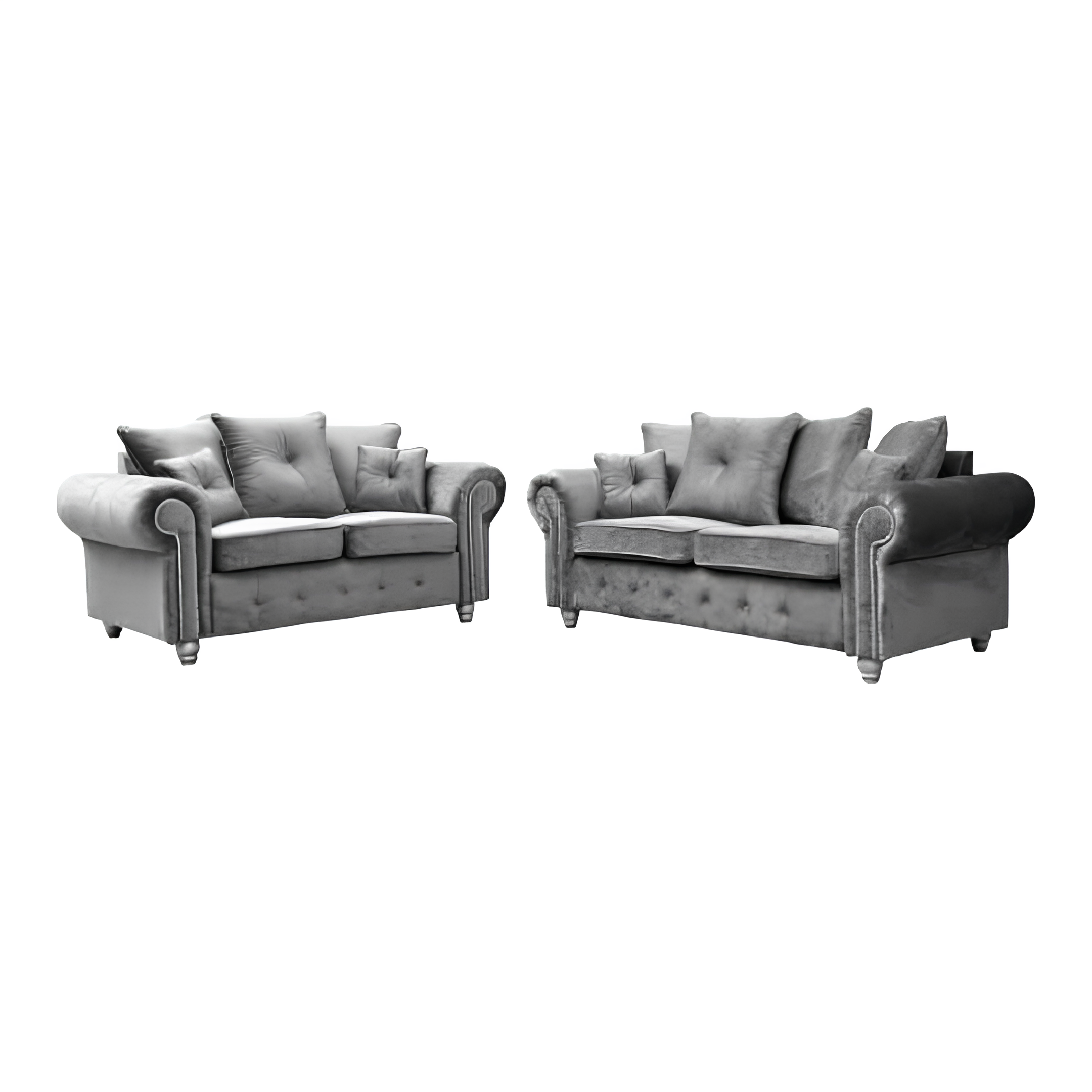 Ashwin Plush Velvet Sofa – Corner, 2-Seater, or 3-Seater – Thick Foam Seating & Scatter Cushions – Multiple Colours