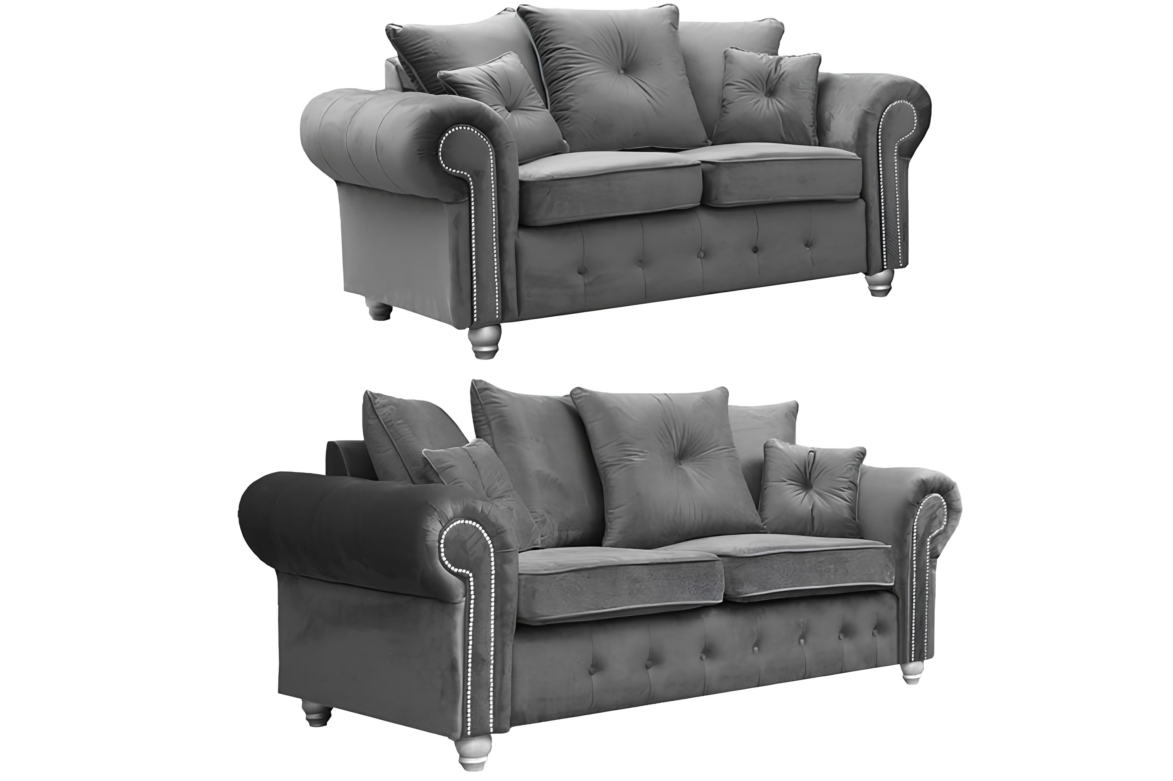 Ashwin Plush Velvet Sofa – Corner, 2-Seater, or 3-Seater – Thick Foam Seating & Scatter Cushions – Multiple Colours