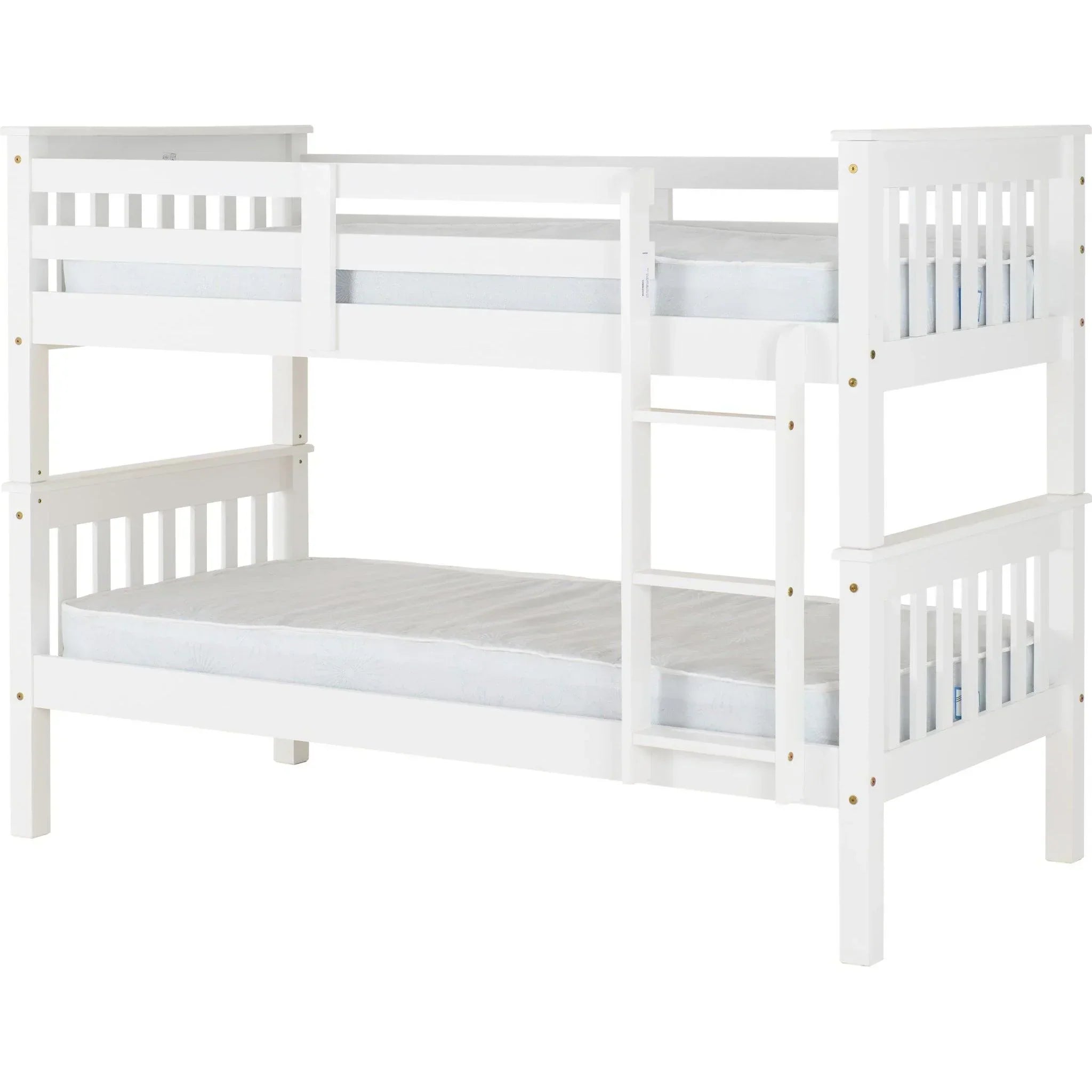 Lily Wooden Bunk Bed with Pull-Out Trundle – Solid Pine Space-Saving Frame – Kids Bedroom Furniture