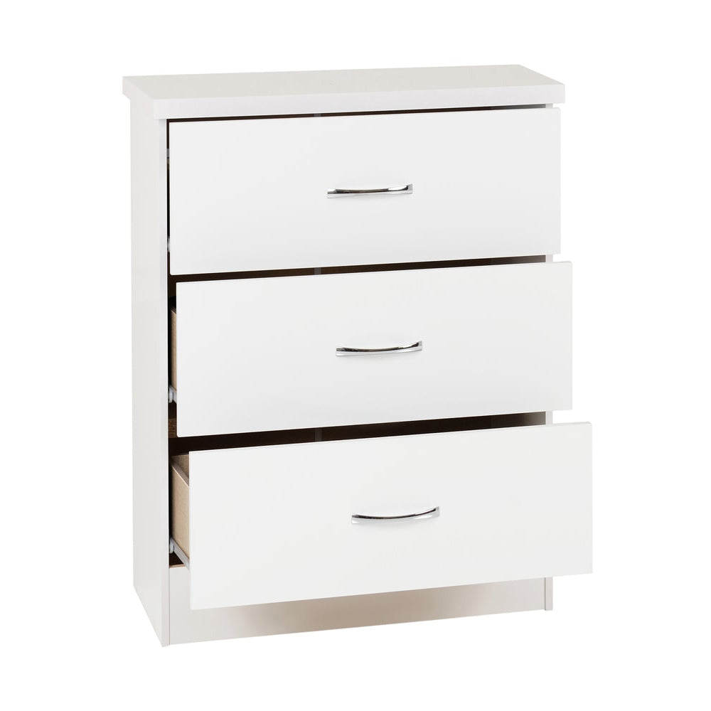 3-Drawer Bedside Table – Compact Nightstand with Storage – Multiple Finishes – Modern Bedroom Furniture