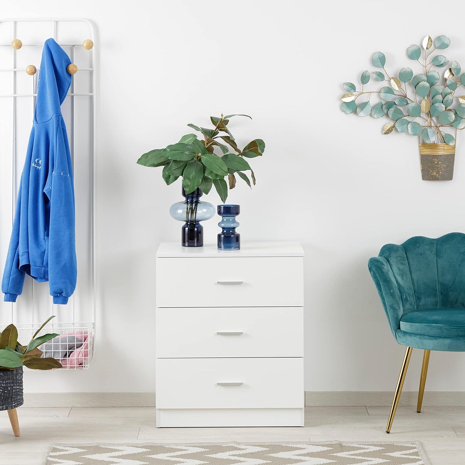 3-Drawer Bedside Table – Compact Nightstand with Storage – Multiple Finishes – Modern Bedroom Furniture