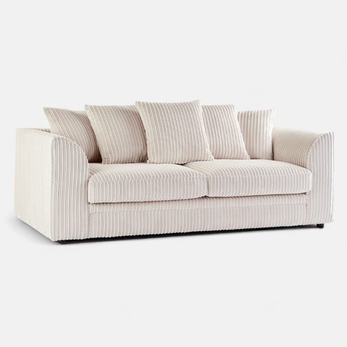 Manny Jumbo Cord Sofa – 2 or 3 Seater – Memory Foam Cushions – Scatter Back – Multiple Colours