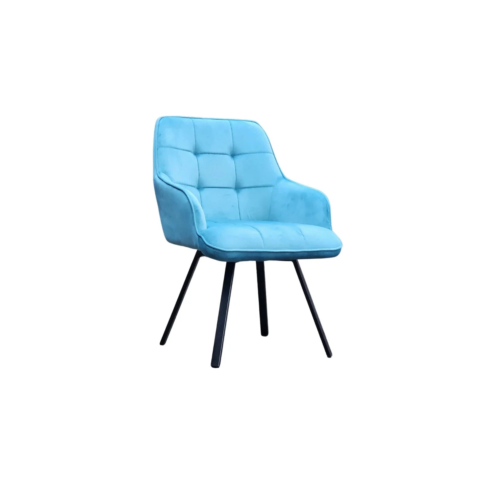 2x Swivel Velvet Dining Chairs – Modern Upholstered Seating with Rotatable Metal Legs – Set of 2