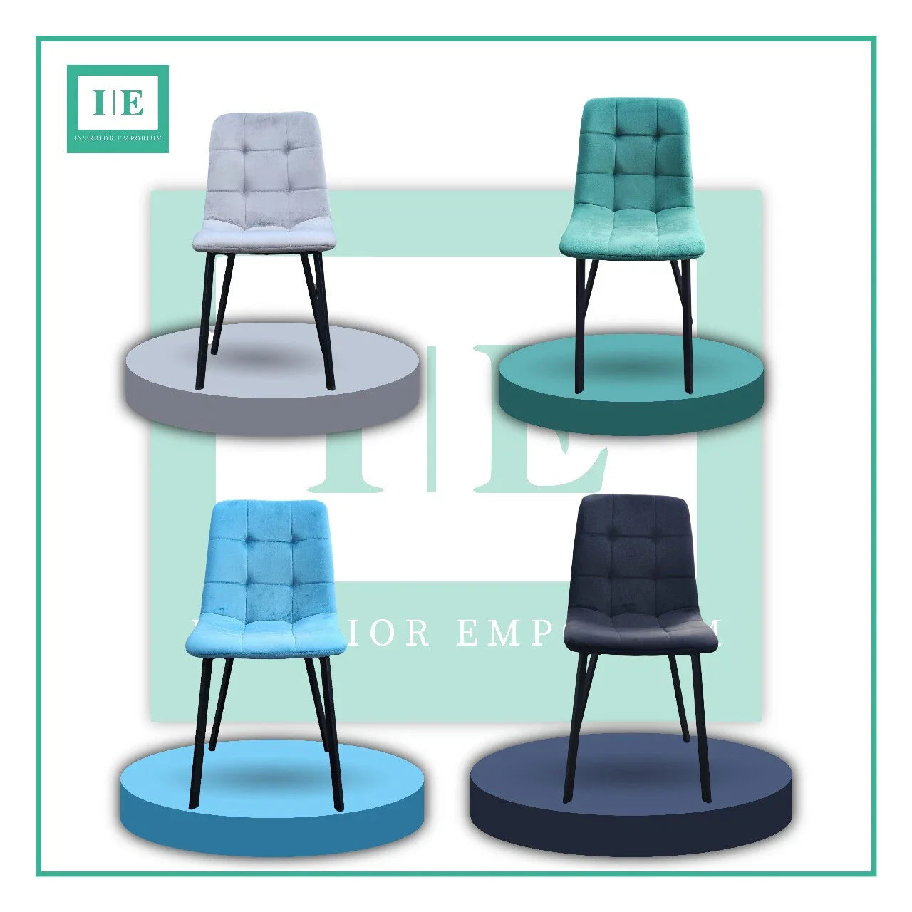 Set of Ava Design Velvet Dining Chairs – Modern Velvet Upholstery with Metal Legs – Available in 4 Colors – Set of 2 or 4