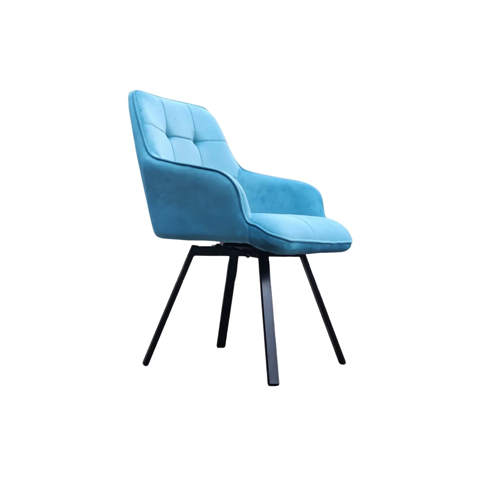 2x Swivel Velvet Dining Chairs – Modern Upholstered Seating with Rotatable Metal Legs – Set of 2