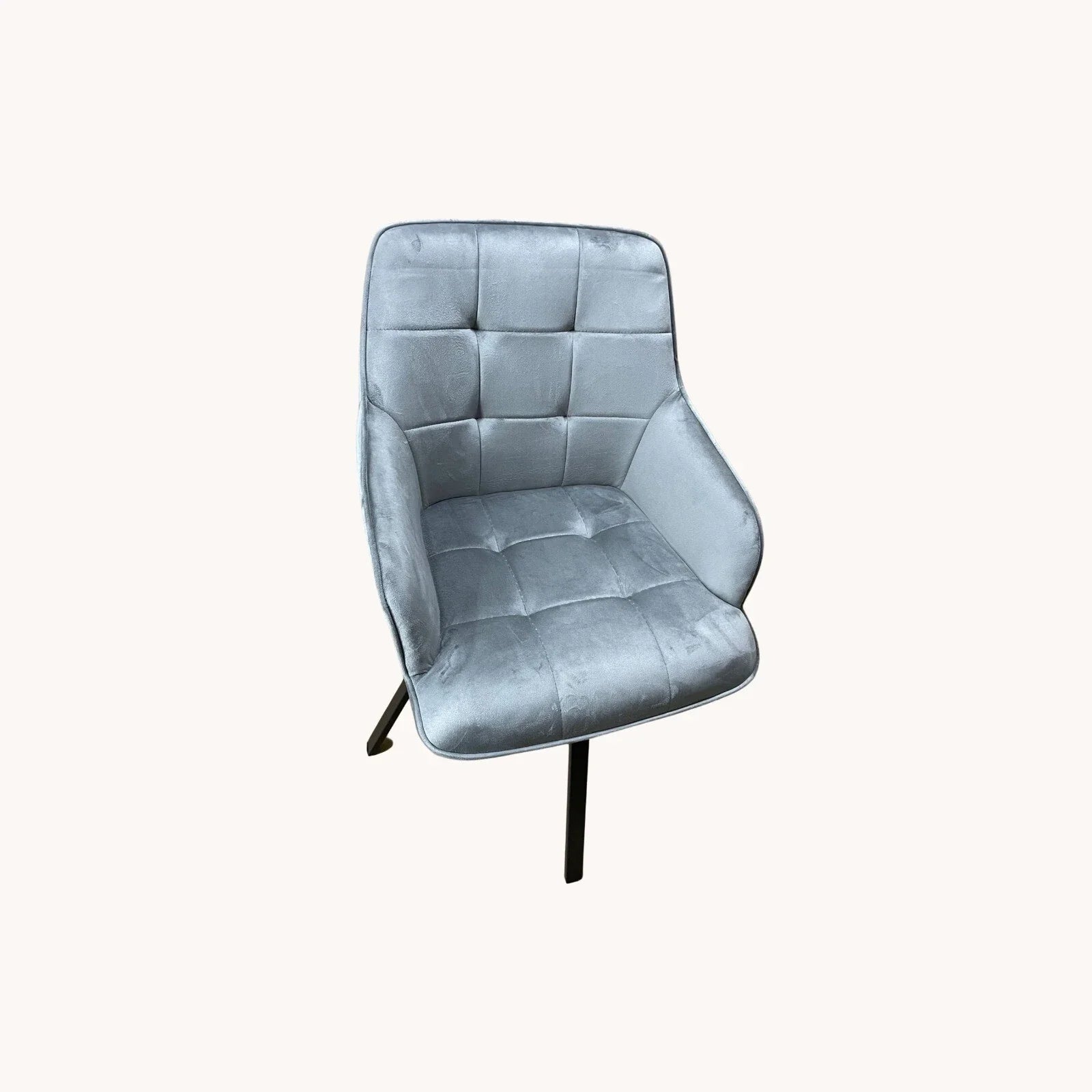 2x Swivel Velvet Dining Chairs – Modern Upholstered Seating with Rotatable Metal Legs – Set of 2